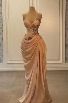 Champagne Prom Dress Mermaid, Chiffon Party Dress, Mermaid Evening Gown, Floor Length Prom Dresses, Glamour Dress, Bridal Party Dresses, فستان سهرة, Looks Black, Evening Gowns Formal