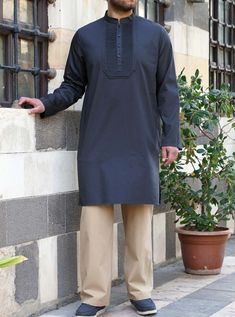 Open mandarin collar Buttoned neck opening Fine pleated neck placket with surrounding trim Side slits Item Code: mQ0791 Model is 184cm (6 feet) and wearing size L. Spring Long Sleeve Kurta With Pintucks, Spring Long Sleeve Pintuck Kurta, Traditional Long Sleeve Kurta With Pintucks, Fitted Long Sleeve Kurta With Pintucks, Casual Kurta For Workwear And Eid, Casual Workwear Kurta For Eid, Early Night, Pleated Neck, Extra Fabric