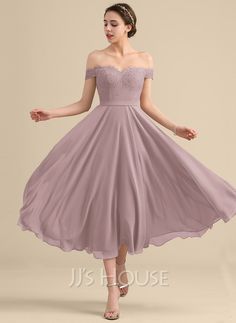 [AU$191.00] A-Line Off-the-Shoulder Tea-Length Chiffon Lace Cocktail Dress With Beading Wedding Reception Dresses, Princess Bridesmaid Dress, Tea Length Bridesmaid Dresses, Sleeveless Bridesmaid Dresses, Lace Bridesmaids, Rehearsal Dress, Dresses Chiffon, Bridesmaid Dresses Online, Lace Homecoming Dresses