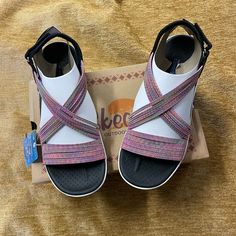 Sketchers Sandals Reggae Outdoor Lifestyle Cushioned Heel Machine Washable Velcro Close Black Bottom Multi Colored Straps Nwt Sketchers Reggae Sandals, Sketchers Sandals, Black Bottom, Skechers Shoes, Black Bottoms, Outdoor Lifestyle, Women's Shoes Sandals, Multi Colored, Shoes Sandals