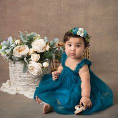 This Is Such A Lovely Teal Blue Dress! The Color Is Rich And Vibrant! The Dress Features Tulle Shoulder Straps, 2 Layers Of Tulle And An Attached Slip. Dress Also Comes With Matching Headband (Headband Does Appear Bigger In Picture For Maximization). 65% Cotton & 35% Polyester Small Baby Girl Dresses, 1 Year Baby Girl Birthday Dress, Skin Photography, Blue Baby Dress, Peacock Baby, Baby Dress Clothes, Birthday Frocks, Birthday Tutu Dress, Outfit Birthday