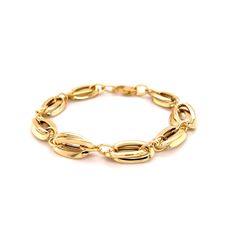 14K Yellow Gold Chunky 7.5" Double Elongated Oval Link Chain Bracelet with Lobster Clasp. Made of real gold, resistant to tarnish and water. Gold Bracelets With Polished Oval Link Finish, Modern Yellow Gold Oval Bracelet, Oval Gold Chain Bracelet, Modern Oval Yellow Gold Bracelet, Gold Plated Oval Link Bracelet With Polished Finish, Oval Yellow Gold Chain Bracelet With Polished Finish, Gold-tone Oval Link Bracelet With Polished Finish, Modern Yellow Gold Oval Bracelets, Oval 14k Gold Bracelets With Polished Finish