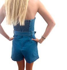 Introducing the Josie Denim Romper Embrace effortless style with the Josie Denim Romper, the ultimate choice for your summer adventures. This chic strapless design features a flattering belted waist that accentuates your silhouette, making it a must-have piece for any fashion-forward wardrobe. Key Features: Strapless Style: Stay cool and stylish during warm summer days. Belted Design: Highlights your waist for a tailored look. Durable Denim Fabric: Made to withstand all your summer escapades whi Belted Romper, Denim Belt, Belt Design, Summer Concert, Denim Romper, Summer Adventures, Denim Jumpsuit, Denim Fabric, Summer Days