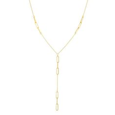 "14K Yellow Gold 17\" Paperclip Lariat Necklace with Spring Ring Clasp/ Real 14k Gold A unique and classy design that will surely make you stand out! The perfect gift for both children and adults! Length: 17\"  Gram Weight: 1.98 Dimension: Chain:0.9mm;Main Element:74.9x2.9mm;S:2.9mm Color: Yellow Gold Condition: Brand New, Solid 14k Gold We ship fast and free from New York City! Questions and Returns? Feel free to message us and we will get back to you as soon as possible. Thank you and we appreciate your business." Royal Chain, Fine Gold Necklace, Engagement Gifts For Her, Gold Lariat Necklace, Cable Chain Necklace, Trendy Necklaces, Modern Necklaces, Best Diamond, Lariat Necklace