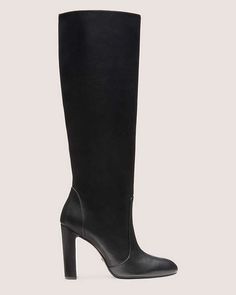 Vida 100 Knee High Boot | Stuart Weitzman Tall Round Toe Heeled Boots For Evening, Tall Heeled Boots With Round Toe For Evening, Tall Evening Heeled Boots With Round Toe, Formal Mid-calf Boots With High Heel And Wide Calf, Formal Mid-calf Boots With Wide Calf And High Heel, Chic Over-the-knee Heeled Boots For Formal Occasions, Formal Knee-high Winter Boots, Formal Tall Knee-high Winter Boots, Calf Leather Knee-high Boots With Round Toe For Evening