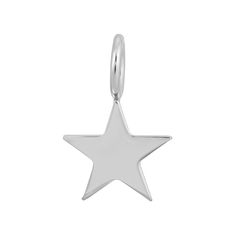 Samara Charm is brass plated Rhodium-Silver.Star measures .65" Long and .65" WideStar is handmade in the USA Silver Star Charm For Everyday, Silver Round Pendant Jewelry With Star Charm, Silver Round Pendant With Star Charm, Silver Round Pendant With Star Charm Jewelry, Silver Jewelry With Star Charm On Round Pendant, Silver Star Charm Symbolic Jewelry, Silver Symbolic Jewelry With Star Charm, Silver Symbolic Star Charm Jewelry, Silver Star Sterling Silver Charms