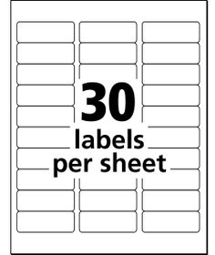 30 labels per sheet with the words'30 labels per sheet '