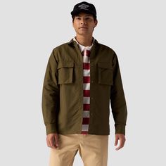 For those of us who think buttons are boring, the Stoic Utility Long Sleeve Snap Up features snap closures on the front, on the sleeves, and on the pockets for a fun riff on the classic button up shirt. Casual Long Sleeve Camp Shirt With Button Closure, Casual Shirt With Buttoned Pockets And Camp Collar, Classic Shirt With Buttons For Streetwear, Khaki Button-up Shirt With Buttoned Pockets, Cotton Long Sleeve Camp Shirt With Button Closure, Classic Streetwear Shirt With Snap Buttons, Collared Tops With Patch Pockets For Outdoor, Casual Khaki Tops With Buttoned Pockets, Streetwear Button-up Shirt With Snap Buttons