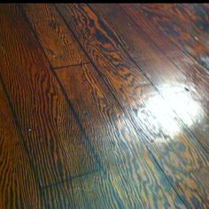 wood flooring that has been cleaned and stained