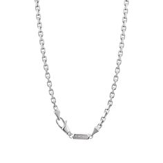 Discover the refined simplicity of this sterling silver cable chain. With its delicate yet durable design, it offers a smooth caress against the skin. Perfect for showcasing your favorite pendant or as a solo piece, this chain is the epitome of versatile sophistication. Timeless Cable Chain Necklace As Gift, Modern White Gold Cable Chain Necklaces, Silver Cable Chain Link Necklace, White Gold Sterling Silver Cable Chain Necklace, White Gold Sterling Silver Rolo Chain Necklace, Formal White Gold Cable Chain Necklace, Classic Jewelry With Oval Link Cable Chain, Classic Oval Link Cable Chain Jewelry, Classic Sterling Silver Necklace With Lobster Clasp