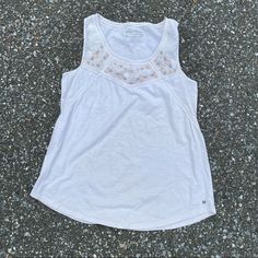 Eddie Bauer Embroidered Tank Top Size Tall Large! In Brand New Condition Color Is Off White With Light Color Embroidery Around Neckline! Super Cute Summer Top! White Embellished Cotton Tops, Casual White Cotton Embroidered Top, White Cotton Embroidered Casual Top, White Tops With Machine Embroidery For Spring, White Casual Top With Embroidered Neckline, Casual White Tops With Embroidered Neckline, Casual White Top With Embroidered Neckline, White Casual Top With Floral Embroidery, White Machine Embroidered Tops For Spring