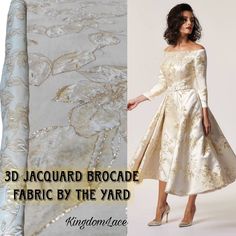 Dark Ivory 3d Jacquard  fabric with gold flowers Texture Jacquard fabric Lurex jacquard  Floral jacquard fabric By the yard Luxury Floral fabric  Effect: 3D Floral  Color dark ivory (cream) - champagne with golden flowers  Video for this fabric here: https://www.instagram.com/p/B8qpZ29FAG-/?igshid=1q5nginnlw1zt Width: 150.00 cm  - 59'' Weight: 180 g / m2 Length 1 meters Jacquard - beautiful, textured, patterned, luxurious, expensive fabric. It turns out by a complex and simple weaving. Its produ Simple Weaving, Flowers Texture, Wedding Corset, Bolero Wedding, Skin Color Palette, Flower Texture, Formal Dresses For Weddings, Organza Fabric, Floral Jacquard