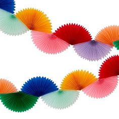 This gorgeous garland is an easy and effective way to add style and color to your party decorations. It's crafted from tissue paper for a honeycomb effect. Colorful First Birthday, Fan Garland, Vintage Pantry, Meri Meri Party, Honeycomb Decorations, Entertaining Gifts, Rainbow Paper, Honeycomb Paper, Party Garland