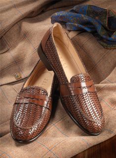 The Woven Loafer in Cognac - The Ben Silver Collection Classic Business Loafers With Woven Sole, Classic Formal Moccasins With Woven Sole, Formal Brown Moccasins With Woven Sole, Formal Brown Loafers With Woven Sole, Brown Formal Loafers With Woven Sole, Formal Brown Woven Leather Loafers, Brown Business Loafers With Woven Sole, Classic Woven Leather Loafers, Classic Leather Loafers With Woven Sole