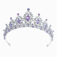 Purple Kamirola - Queen Crown and Tiara Princess Crown for Women and Girls Color:Purple Product Description: Baroque Queen Crown Gorgeous retro style, fresh and beautiful shape,make you more charming. Chic and exquisite design with gorgeous color and brightness.Made of top-class material. Suitable Occasions Perfect for Wedding, Halloween, Thanksgiving, Theater, Cosplay, Church, Prom, Birthday, Anniversary, Music Festival, Costume Party or any other special occasions. Sparking Rhinestones Design Purple Princess Crown, Quince Crowns Silver And Purple, Purple Tiara Aesthetic, Purple Crown Queens, Purple Crown Aesthetic, Purple Crowns, Hair With A Clip, Purple Quinceanera Theme, Lavender Crown