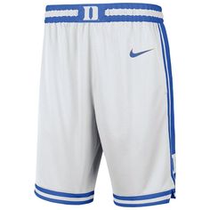 Ball until you fall while showing support for your favorite collegiate squad in these Duke Blue Devils Limited Basketball shorts from Nike. These have undeniable graphics that will have you feeling fit to hit the Duke Blue Devils arena for some layup lines. The comfort and authentic feel of these shorts are just what you need to add to the mix of your game day apparel. Machine wash, tumble dry low Two front pockets Imported Material: 100% Recycled Polyester Brand: Nike Dri-FIT technology wicks a Athleisure Basketball Bottoms For Sports Season, Nike Athletic Shorts For Sports Season, Sporty Short Bottoms With Team Logo, Collegiate Athletic Shorts For Sports Events With Team Name, Athletic Shorts With Team Logo For Sports Season, Collegiate Activewear In Team Colors For Gym, Collegiate Athletic Shorts For Sports Events, Collegiate Shorts For Sports Events, Short Bottoms For Cheerleading During Sports Season