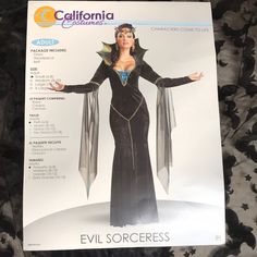 the costume is designed to look like an evil queen