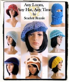 Scarlett Royale Loom Knit Pattern eBook: Any Hat, Any Loom, Any Time Pattern Loom Knitting Hats, Loom Hats, Loom Knit Hat, Knifty Knitter, Knitting Hat, Knitting Hats, Peg Loom, Loom Knitting Projects, Knitting Machine Patterns