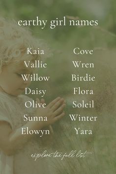 On the hunt for pretty, modern earthy baby names for girls? These beautiful nature inspired names for girls include both the baby names and meanings - my fav totally unique baby names inspired by the moon, sun, ocean, mountains, trees, flowers and so much more!