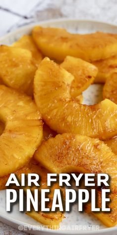 Luau Appetizers, Air Fryer Pineapple, Pork Kabobs, Cooked Pineapple, Pineapple Recipe, Roasted Pineapple, Air Frying Recipes, Air Fryer Foods, Frying Recipes