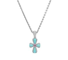 Bring a colorful touch of faith to your look with this turquoise and rhodolite cross pendant. From Tiffany Kay. Cross Pen, Turquoise Cross Pendant, Cross Pens, Turquoise Cross, Cross Pendant, Jewelry Necklaces, Pen, Turquoise, Chain