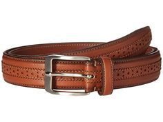 Florsheim Boselli Leather Belt - Men's Belts : Cognac : 100% leather. Buckle closure. Imported. Imported. Measurements: Width: 1 1 4 in First Hole Length: 35 1 2 in Last Hole Length: 31 1 2 in Weight: 6 oz Product measurements were taken using size 34. Please note that measurements may vary by size. Classic Leather Belt Buckles For Business Casual, Leather Belts With Silver Buckle For Business, Brown Belt Buckle With Buckle Closure For Formal Occasions, Formal Leather Belt With Rectangular Buckle, Brown Formal Belt Buckle With Buckle Closure, Formal Brown Belt Buckle With Buckle Closure, Formal Brown Calf Leather Belt, Formal Brown Belt Buckle With Closure, Rectangular Leather Belt Buckles For Business