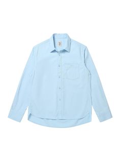 Composition : Cotton 100%Country of Origin : China Casual Light Blue Top With Spread Collar, Light Blue Shirt With Relaxed Fit And Spread Collar, Light Blue Tops With Relaxed Fit And Spread Collar, Light Blue Tops With Spread Collar And Relaxed Fit, Oxford Shirt, Blue Sky, Oxford, Composition, China