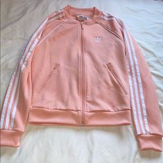 Never Used Adidas Clothes Women, Adidas Clothes, Dance Jackets, Chica Dark, Adidas Three Stripes, Adidas Pink, Adidas Jackets, Adidas Outfit, Striped Jacket