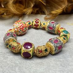 Stunning Artisan Handmade  Fashion Jewellery Adjustable Enamel Beaded Bracelet  | eBay Traditional Bracelets With Colorful Beads For Gift, Traditional Colorful Beads Bracelets For Gift, Traditional Colorful Beads Bracelets As Gift, Traditional Beaded Bracelets With Colorful Beads For Festive Occasions, Unique Beaded Bracelets For Festive Occasions, Traditional Handmade Beaded Bracelets For Festivals, Traditional Colorful Beaded Bracelets For Festive Occasions, Bohemian Beaded Bracelets With Large Beads For Festive Occasions, Festive Bohemian Beaded Bracelets With Large Beads