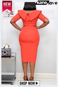 Tangerine Casual Solid Patchwork Flounce Asymmetrical O Neck One Step Skirt Dresses