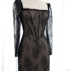 Experience elegance and grace with our Elegant Black Lace Long Sleeves Sheath Evening Dress SF038. The intricate lace and long sleeves add a touch of sophistication to any evening event. Made with quality material, this dress ensures a comfortable and stylish fit. Be the center of attention with this timeless piece. window.adminAccountId=244214477; Orange Evening Dresses, Wedding Dress Overskirt, Evening Dress With Sleeves, Yellow Evening Dresses, Silver Evening Dress, Purple Evening Dress, Champagne Evening Dress, Gold Evening Dresses, Green Evening Dress