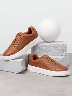 [SIZE NOTE]Please be sure to measure the length anddimension of your feet before choosinga size, which help you choose right size[EXCELLENT QUALITY]these mens sneakers shoes are made of excellent quality PU leather and have undergone meticulous processing to create a smooth and clean surface. The soft lining and advanced craftsmanship make the shoes durable and comfortable.[CLASSIC COLOR]these casual shoes for men come in three colors: white, black, and brown. The smooth and sleek design, versat Casual Brown Sneakers With Flat Bottom, Brown Synthetic Sneakers With Round Toe, Brown Ankle-high Synthetic Sneakers, Ankle-high Brown Synthetic Sneakers, Comfortable Brown Lace-up Sneakers, Brown Flat Leather Sneakers, Brown Leather Flat Sneakers, Flat Brown Leather Sneakers, Brown Synthetic Sneakers With Flat Heel