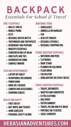 Backpack Essentials 2024: What You Actually Need | Her Asian Adventures How To Style A Backpack, Must Have Backpack Essentials, What To Back In Your School Bag, School Backpack Essentials List, What's In My College Backpack, Collage Bag Essentials, Backpack Essentials College, College Backpack Essentials List