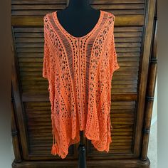 Cupshe Crochet Orange Side Tassels Side Tie Up Bathing Swim Suit Cover Up V-Neck Women's Summer Beach Dress Beach Wear One Size Fits Most 29 Inches Long 30 Inches Wide Across Never Worn Comes From A Smoke Free Home. Summer V-neck Open Knit Cover-up, Casual V-neck Festival Cover-up, V-neck Crochet Lace Dress For Beach Cover-up, V-neck Crochet Dress For Beach Season, Bohemian Crochet V-neck Dress For Vacation, Casual V-neck Crochet Top For Beach, V-neck Crochet Dress For Beach Cover-up, V-neck Crochet Dress For Beach, V-neck Crochet Dress For The Beach