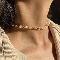 Cute Pearl Bead Choker Women and Brown Evil Eye Beaded - Etsy Beige Beaded Chain Necklace Gift, Beige Beaded Necklace As A Gift, Beige Beaded Chain Necklace As Gift, Beige Beaded Necklace As Gift, Beige Beaded Necklace For Gift, Adjustable Pearl Beaded Necklace With Round Beads, Beige Beaded Chain Jewelry Gift, Beige Beaded Chain Jewelry For Gifts, Beige Beaded Chain Jewelry As Gift