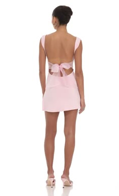 Tulle Back Bow Ruched Bodycon Dress in Pink | LUCY IN THE SKY Hoco Dresses Baby Pink, Low Back Homecoming Dress, Hoco Dresses For Inverted Triangle, Morp Dresses Short, Baby Pink Hoco Dresses, Plain Hoco Dresses, Lucy In The Sky Mini Dress, Junior Banquet Dresses, Baby Blue Hoco Dresses