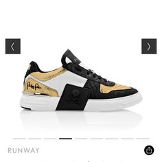 Philipp Plein Sneakers Phantom Kick$ Lo-Top Sneakers Gold Size 40 Us 7 100% Authentic Luxury Lace-up Sneakers For Streetwear, Luxury Streetwear Sneakers With Round Toe, Luxury Round Toe Sneakers For Streetwear, Luxury Lace-up Custom Sneakers For Streetwear, Luxury High-top Sneakers For Sports, Designer High-top Sneakers With Perforations For Streetwear, Designer Low-top Sneakers With Boost Midsole, Luxury High-top Sneakers With Perforations For Streetwear, Luxury Streetwear Sneakers With Abzorb Midsole