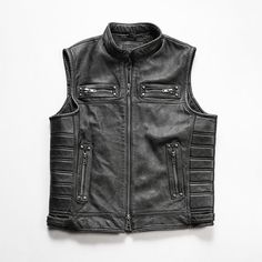 Motorcycle Enthusiasts! Want to create a layered outfit? The Motorcycle Rivets Genuine Leather Vest is a good choice for you. Because wearing a leather vest will expose your underlying shirt or top. A long sleeve shirt or sweatshirt with a good vest is enough to keep you warm when riding in cold temperatures. Features: 2.75-3.0 oz (1.1-1.2 mm) medium weight Cowhide Premium Leather shell Twin front chest pockets with zipper closure Twin handwarmer pockets with zipper closure Reinforced armholes a Layered Outfit, Leather Motorcycle Gloves, Motorcycle Jeans, Heated Clothing, Denim Vests, Motorcycle Pants, Motorcycle Vest, Moto Jeans, Motorcycle Gloves