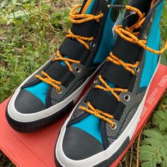 Converse Chuck 70 Tech Hiker High Top Rapid Teal/Field Orange Size 8.5 162283c Outdoor Converse Sneakers, Casual Blue High-top Sneakers With Elastic Laces, Blue High-top Sneakers For Outdoor With Round Toe, Blue High-top Lace-up Sneakers With Rubber Waffle Outsoles, Blue Lace-up High-top Sneakers With Rubber Waffle Outsoles, Blue Lace-up High-top Sneakers With Elastic Laces, Blue High-top Sneakers With Rubber Waffle Outsoles, Sporty Blue High-top Sneakers With Elastic Laces, Outdoor Converse High-top Sneakers With Laces