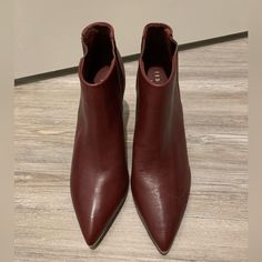 New Ted Baker Womens Beriinl Burgundy Leather Stiletto Heel Ankle Booties Sz 8.5 Never Worn, Does Have A Few Scratches On The Leather From Storage, See Photos. These Booties Are Perfect For Fall, Pointed Toe, Stiletto Heel With Gold Toe And 100% Leather. Pointed Toe Booties With Reinforced Heel, Medium Width, Pointed Toe Booties With 4-inch Heel, Pointed Toe Booties With Reinforced Heel, Fall Office Booties With Closed Toe, Fall Ankle Booties With 4-inch Heel, Burgundy Pointed Toe Heeled Boots For Fall, Fall Burgundy Pointed Toe Heeled Boots, Pointed Toe Medium Width Faux Leather Booties, Pointed Toe Faux Leather Booties Medium Width