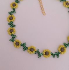 Sunflower Seed Bead Choker Necklace Yellow Green Glass Womens | Etsy Handmade Flower Beaded Necklace For Summer, Yellow Beaded Necklace For Summer Gifts, Summer Flower Beaded Necklace Handmade, Handmade Summer Flower-shaped Beaded Necklace, Handmade Yellow Beads For Summer, Yellow Round Bead Jewelry For Summer, Summer Flower Shaped Beaded Chain Jewelry, Yellow Round Beads Jewelry For Summer, Adjustable Yellow Choker Jewelry