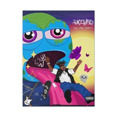 the album cover art for swordwinds, featuring a cartoon character sitting on top of a