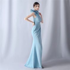 Sexy One-Shoulder Ruffle Evening Dress - Celebrity Maxi Party Dress for Women One-shoulder Ruffled Evening Dress For Gala, Party Evening Dress With Ruffles And Asymmetrical Neckline, Ruffled One Shoulder Evening Dress For Prom, Evening Dress With Ruffles And Asymmetrical Neckline For Party, One Shoulder Ruffled Dress For Prom, Blue One Shoulder Dress For Prom, Glamorous Blue One-shoulder Prom Dress, Elegant One Shoulder Dress With Ruffles, Blue One-shoulder Dress For Prom