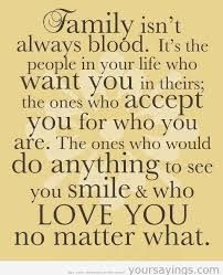 a quote that says family isn't always blood it's the people in your life who want you