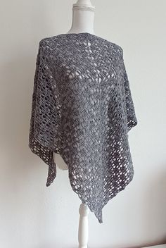 "Handmade shawl wraps Crochet shawls Knit shawl Gray cover up Women outfit Soft woolen shawl Wool stole Gift for her Trendy fashion  READY TO SHIP This handmade shawl is crocheted from soft wool and acrylic yarn. The yarn I used for this shawl is rich of different shades of gray. You can wear this shawl in spring, autumn, mild winters or cool summer evenings. You will look trendy and amazing. And what about a beautiful gift for your best friend? Of course, You can choose this fashionable shawl. Shawl's measurements approx.: 77\"/195 cm - long 34,5\"/88 cm - wide This shawl is mashine washable (40oC), dry flat.  Other items in my shop can be viewed at https://www.etsy.com/shop/MaijaAccessories?ref=search_shop_redirect All items from MaijaAccessories are made and maintained in a 100% smoke-f Winter Crochet Lace Shawl One Size, Winter Crochet Shawl Wrap, One Size Crochet Shawl Wraps, One Size Crochet Lace Shawl For Winter, Crochet Lace Shawl One Size For Winter, Crochet Lace Shawl For Winter, One Size, Crochet Shawl In Acrylic Yarn, Crochet Shawl Wrap For Winter, One Size Crochet Lace Shawl