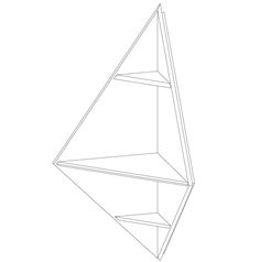 a line drawing of a triangular shelf