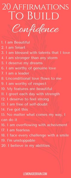 the 20 affirmations to build conference poster with an image of flowers on it