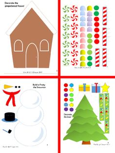 four different christmas themed paper crafts