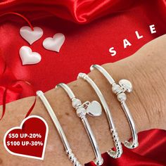 CHARMING SILVER BRACELET Thanks for choosing us ! We really want to make you happy! You can choose : * SS HEART CHARM & TUBES .... (CHARM) * PLAIN BAR ( CLASSIC SILVER 4MM) SET OF 2: (2 BRAC) * SS HEART CHARM & TUBES .... (CHARM) * PLAIN BAR ( CLASSIC SILVER 4MM) SET OF 4: (4 BRACELETS ) 2 OF SS HEART CHARM & TUBES .... (CHARM) 2 OF PLAIN BAR ( CLASSIC SILVER 4MM) 👍This Bracelet is perfect for stacking or just wear on its own. PRICE SHOWN IS FOR 1 HEART CHARM BRACELET ONLY* SHIPPING Adjustable Sterling Silver Bracelet For Valentine's Gift, Adjustable Silver Beaded Bracelet For Anniversary, Adjustable Silver Heart Bangle Bracelet, Silver Bracelets With Heart Beads, Silver Bracelets For Anniversary On Valentine's Day, Silver Dainty Bracelet For Valentine's Day, Dainty Silver Bracelets For Valentine's Day, Silver Bracelet For Anniversary On Valentine's Day, Dainty Silver Bracelet For Valentine's Day