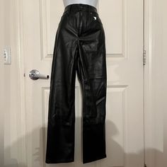 Gap Faux Leather Pants Sz: 8r Never Worn, Still Has The Tag Attached Fleece Lined Waistband - Any Questions Feel Free To Ask! - Comes From A Smoke Free And Pet Free Home! - Offers Welcome! Gap High Rise Pants For Fall, Chic Gap Bottoms For Fall, Wide Leg Leather Pants For Going Out, Gap High Waist Bottoms For Fall, Gap High-waist Bottoms For Fall, Straight Leg Faux Leather Pants With Belt Loops, Chic High Rise Gap Bottoms, Faux Leather Straight Leg Pants With Belt Loops, Faux Leather Pants With Belt Loops